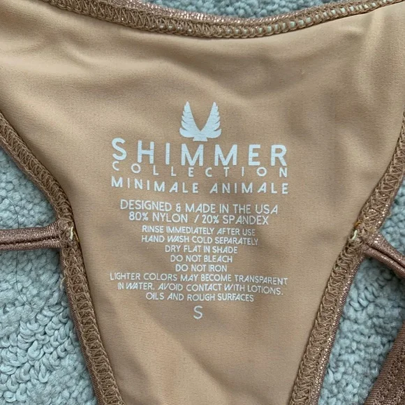 Minimale Animale Pink Sand Shimmer Bikini Set, S - Picture 10 of 11